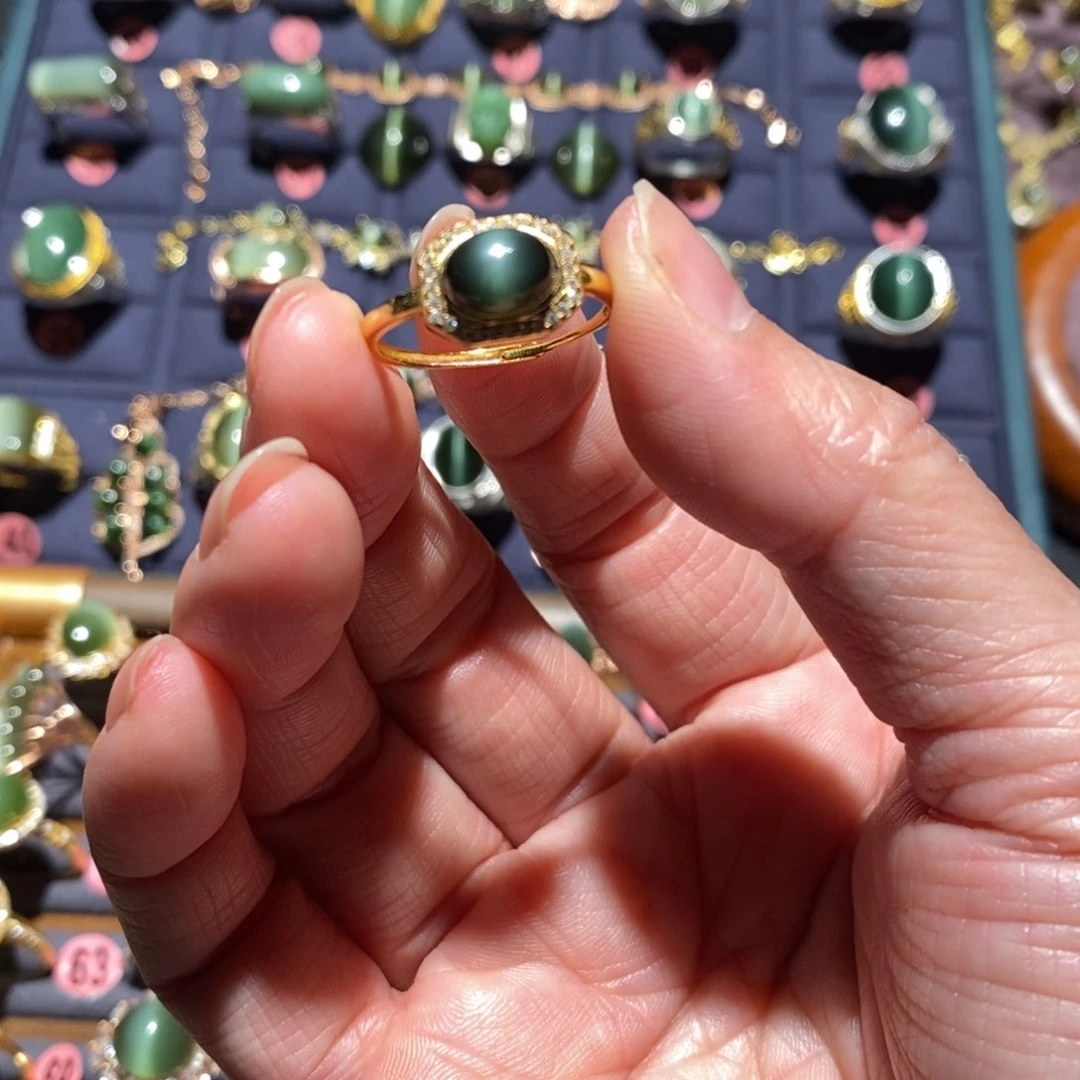 和田玉戒指银S925镶嵌