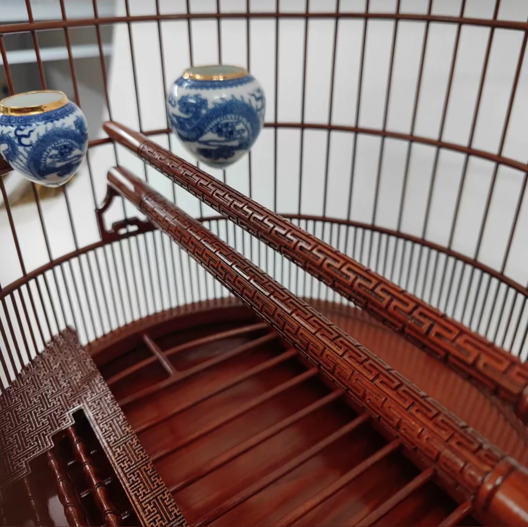 精工高配定制广式广东底生漆鸟笼精品直径36适合多种鸟类使用