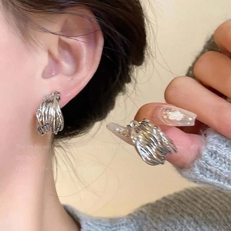 合金耳饰 夸张独特金属几何耳环女轻奢小众设计高级耳坠耳钉耳饰