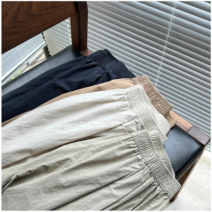 小清新~夏季轻薄水洗棉百搭宽松遮肉高腰休闲裤女九分气球裤