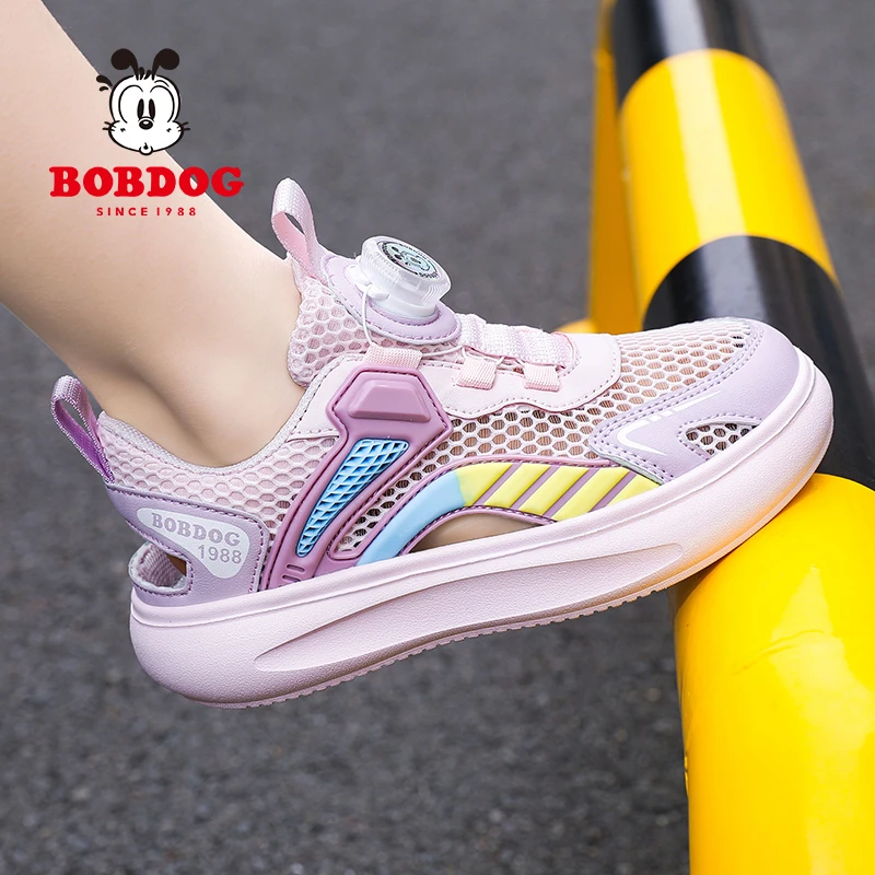 巴布豆童鞋2025夏季新款网面运动鞋女童女孩子轻便时尚软底跑步鞋