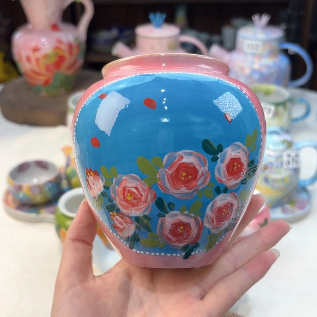 景德镇手绘高温釉下彩陶瓷茶具