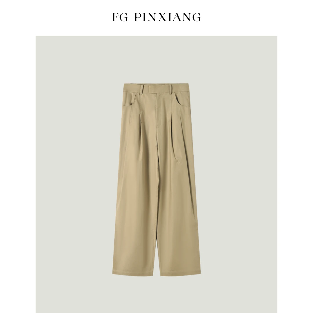 【凡哥PINXIANG】春季高腰阔腿高级质感休闲裤PX2402S1783