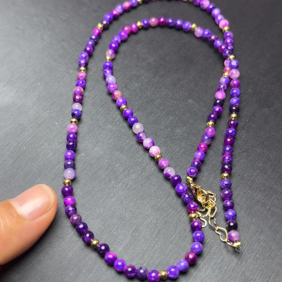 紫泥卡4夜莺爆紫丝绒幻彩锁骨链可搭吊坠好看