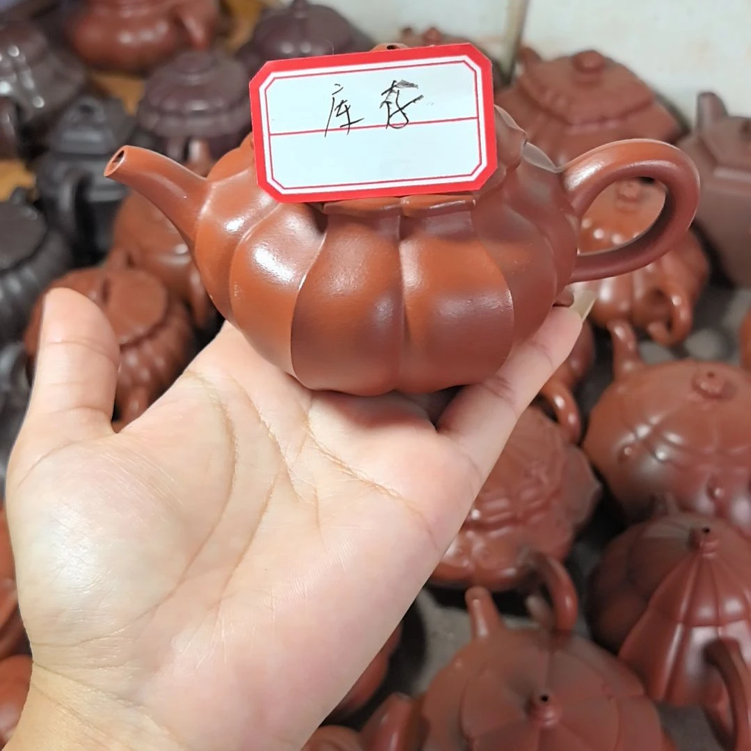 紫砂茶壶朱泥筋纹小莲子