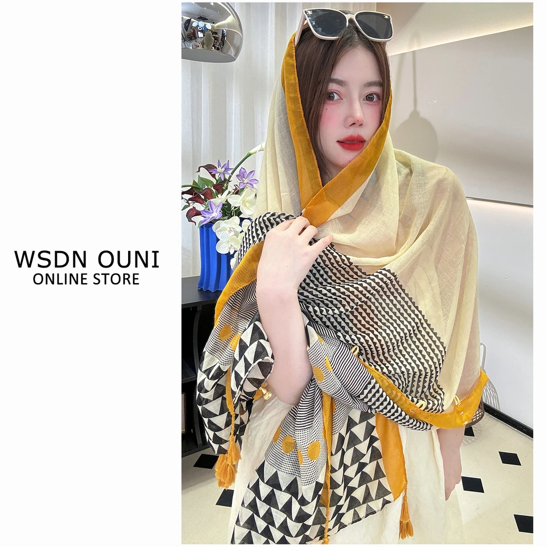 【旅游披肩十二种戴法 】手工盘扣防晒透气薄款百变披肩包头民族风