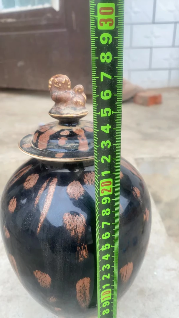 定窑点彩手工盖罐