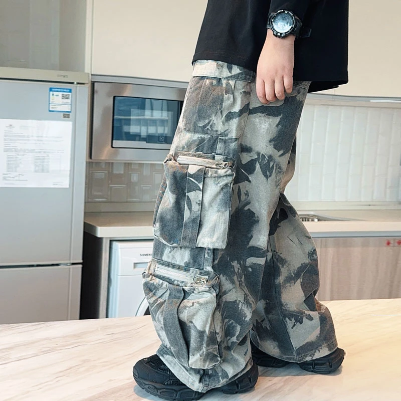 男童迷彩裤子儿童工装裤炸街春夏新款口袋裤中大童S7564