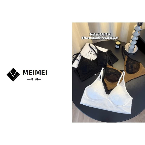 XMM.《轻奢高级蕾丝吊牌美背》时尚休闲百搭女士小众蕾丝美背-1008#