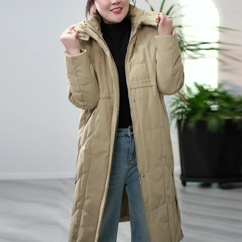 可拆卸连帽棉服长款大码百搭夹棉防风保暖冬季外套女潮