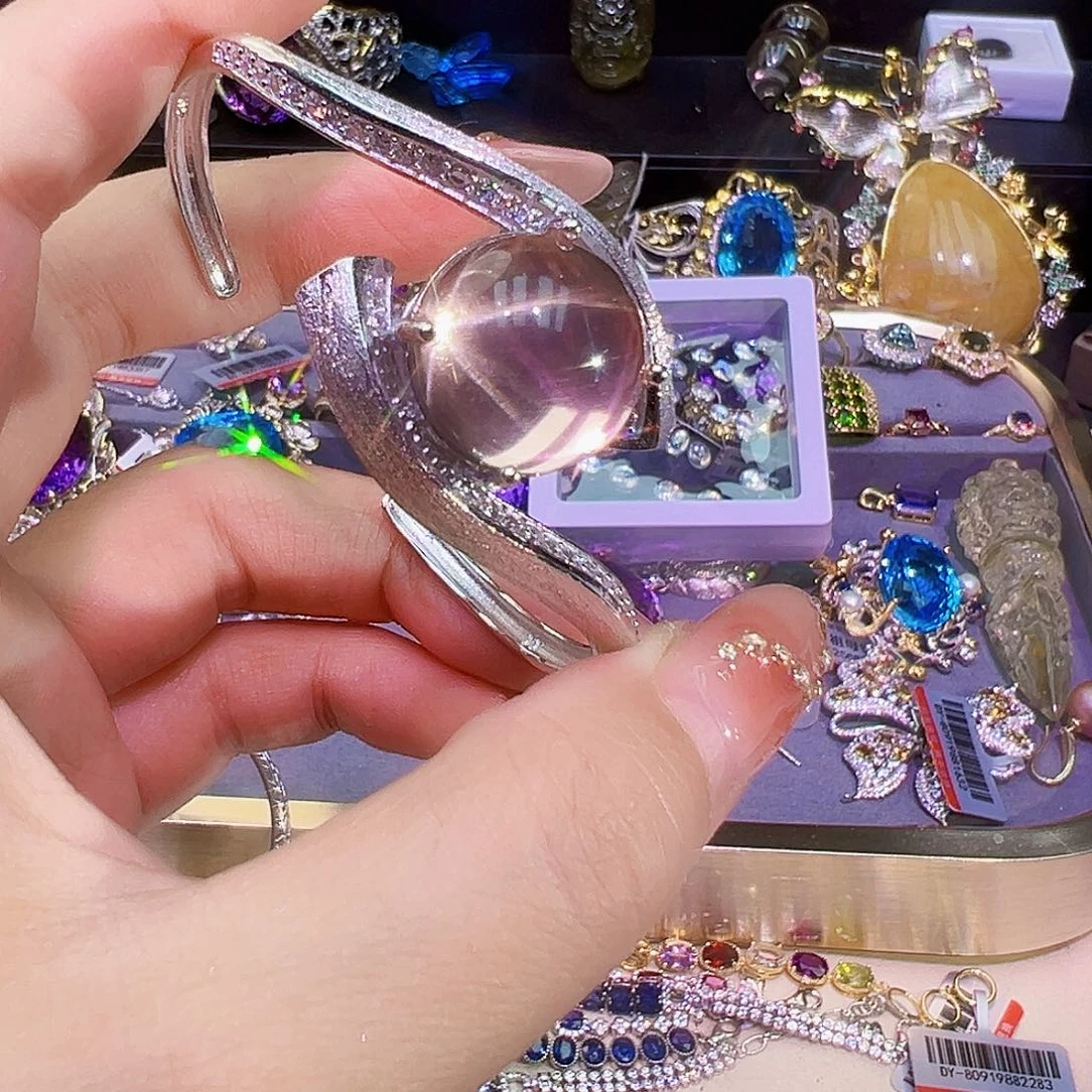 芙蓉石珠宝半成品银S925镶嵌莉*