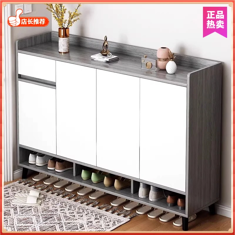 鞋柜家用门口室内玄关柜阳台实木腿多层储物柜入户防尘大容量鞋架