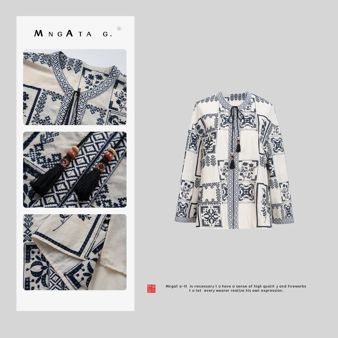 MNGATA G.宫小妍 【花格纹外套】新中式穿搭中国风秋冬外套4X280132