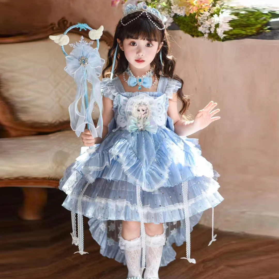 女童艾莎连衣裙2025秋冬新款儿童生日礼服在逃公主洛丽塔公主裙潮