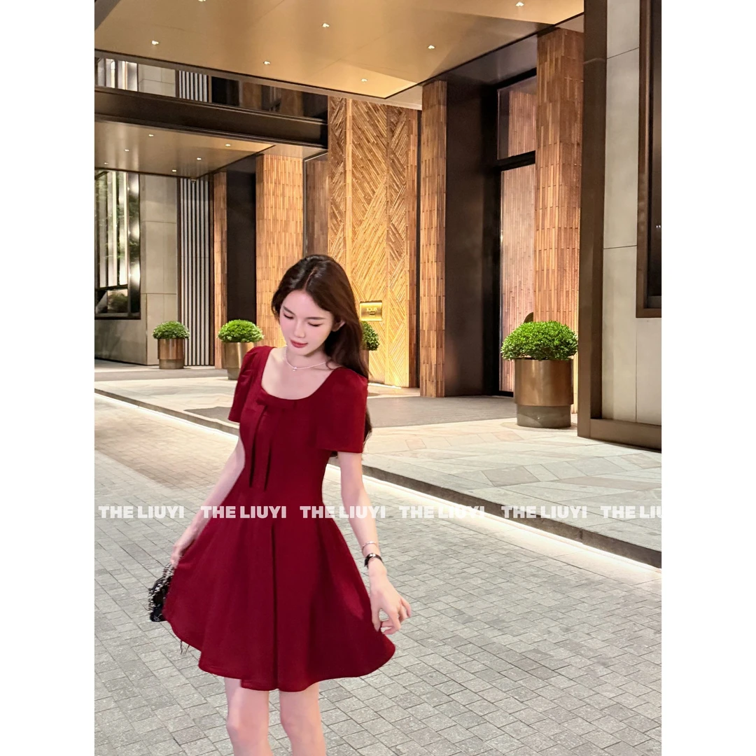 【LIUYI】贝微微短裙~夏季千金精致显瘦连衣裙55074
