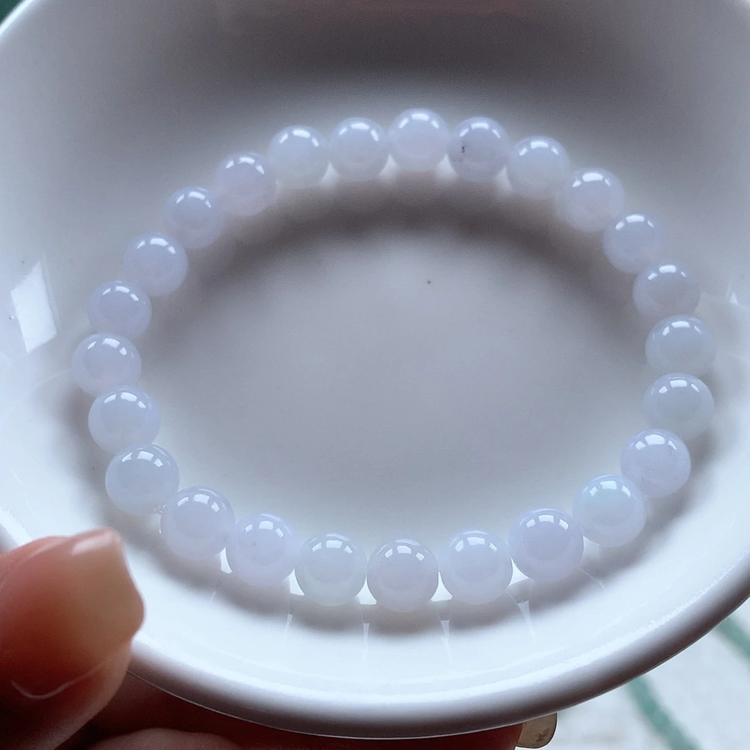 翡翠未镶嵌手串白月光7.5
