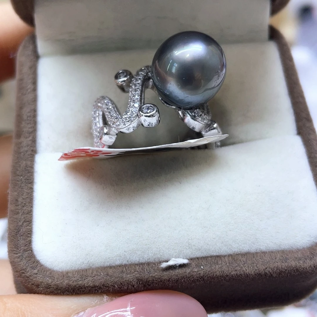 海水珍珠戒指银S925镶嵌