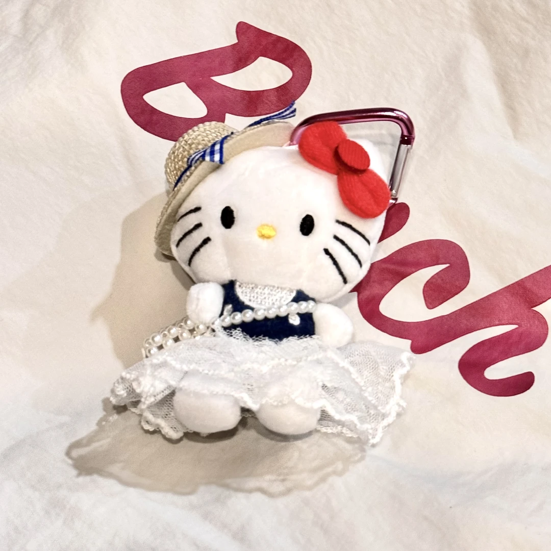 【果的Kitty】白色纱裙珍珠包kitty包挂玩偶挂件 出行必备