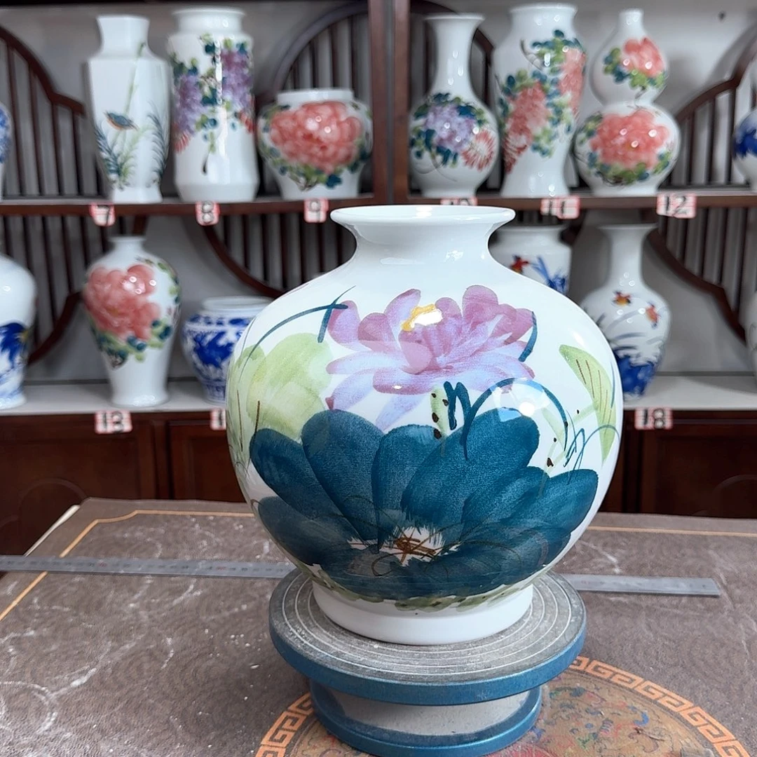 摆件景德镇陶瓷石紫荷