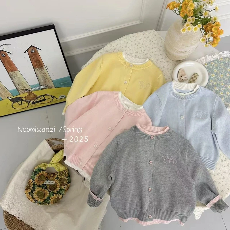 儿童韩系百搭亲子春款毛衣春秋长袖时尚针织女童休闲宝宝开衫