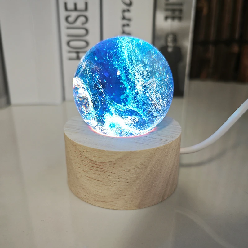 挖宝直播货源七夕送礼发光琉璃球七彩龙珠玻璃球创意装饰生日礼物