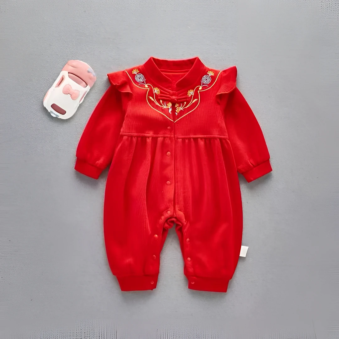 国风金色绣花哈衣3031