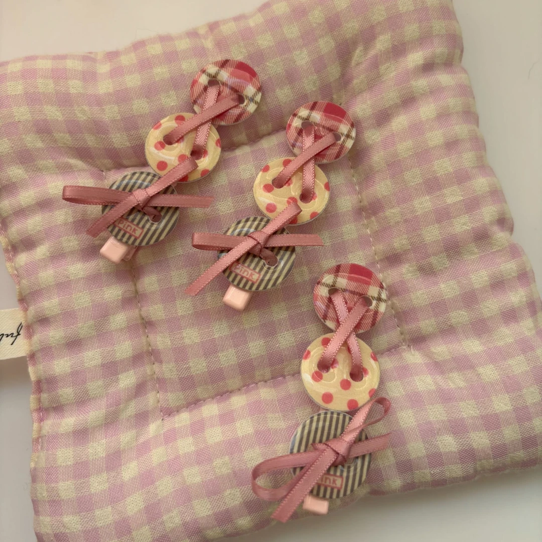 番茄小羊三连纽扣发夹