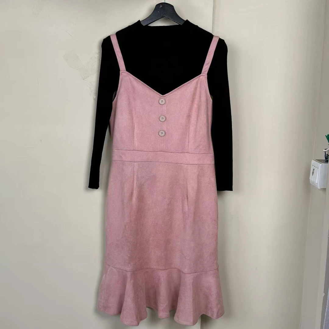 003 打底针织+吊带收腰背心连衣裙 W24