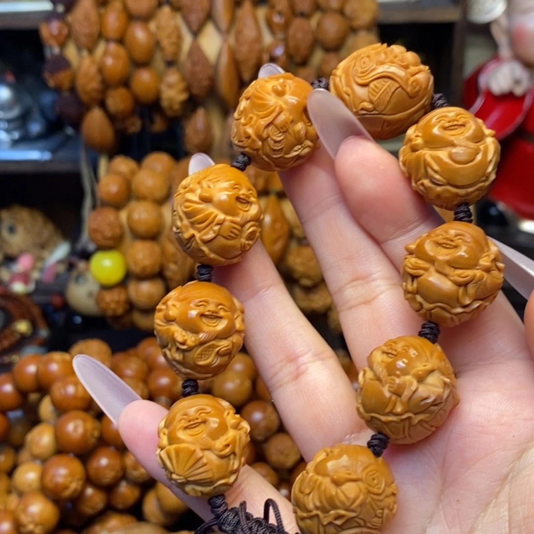 橄榄核手串/手链荷叶财神