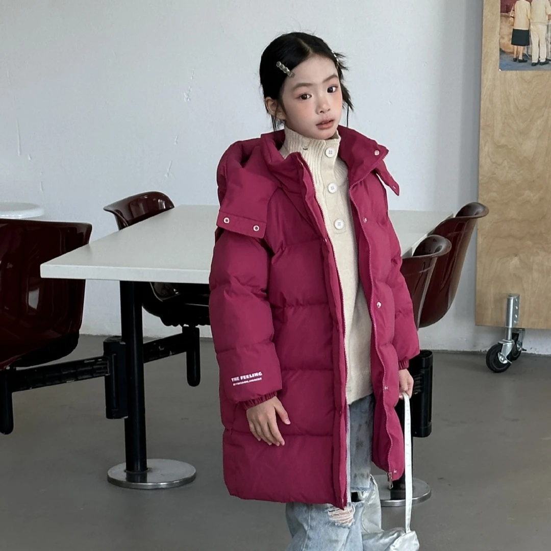 儿童棉服加厚中长款男女童冬季保暖外套2025新款韩版宝宝棉衣童装