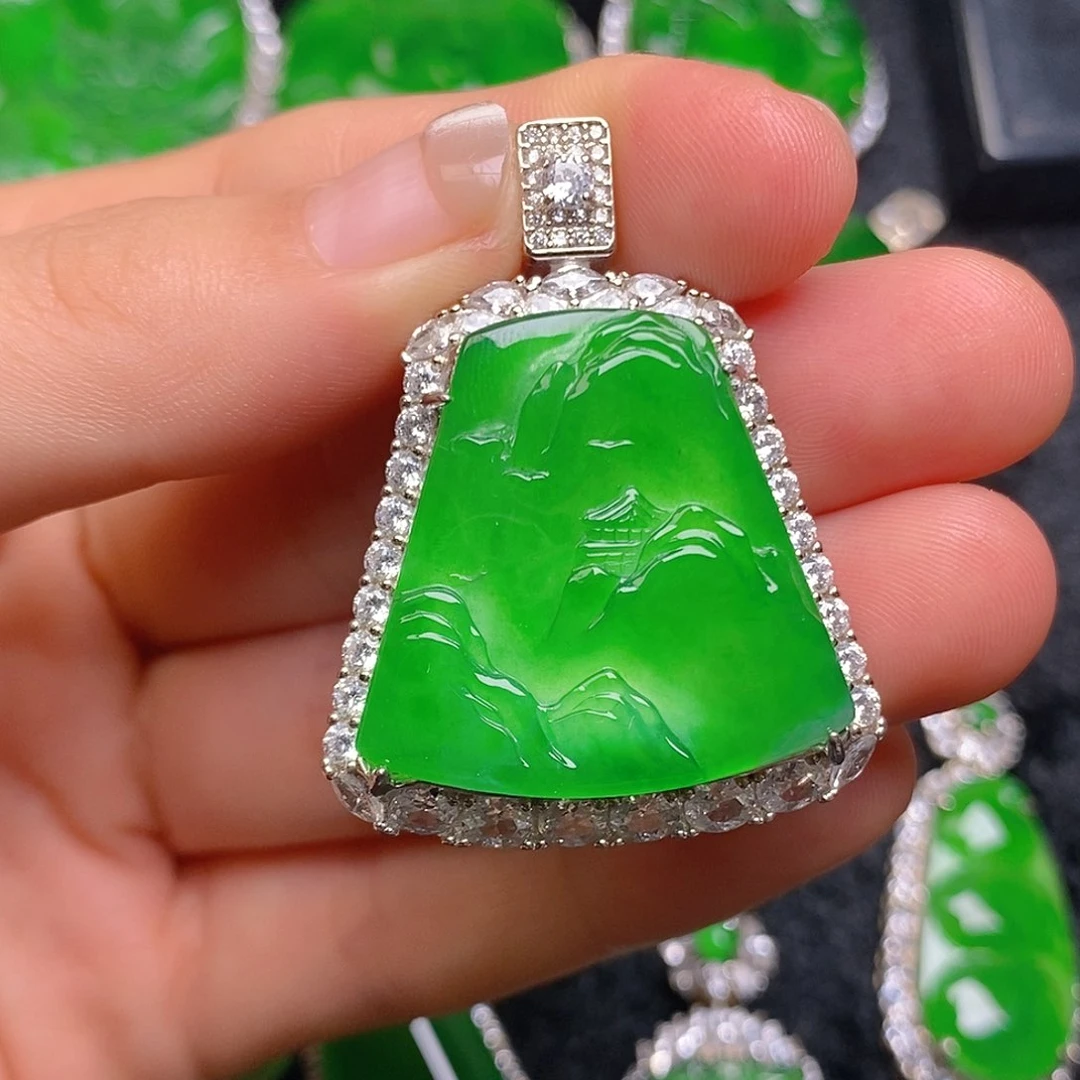 翡翠银S925镶嵌颈饰