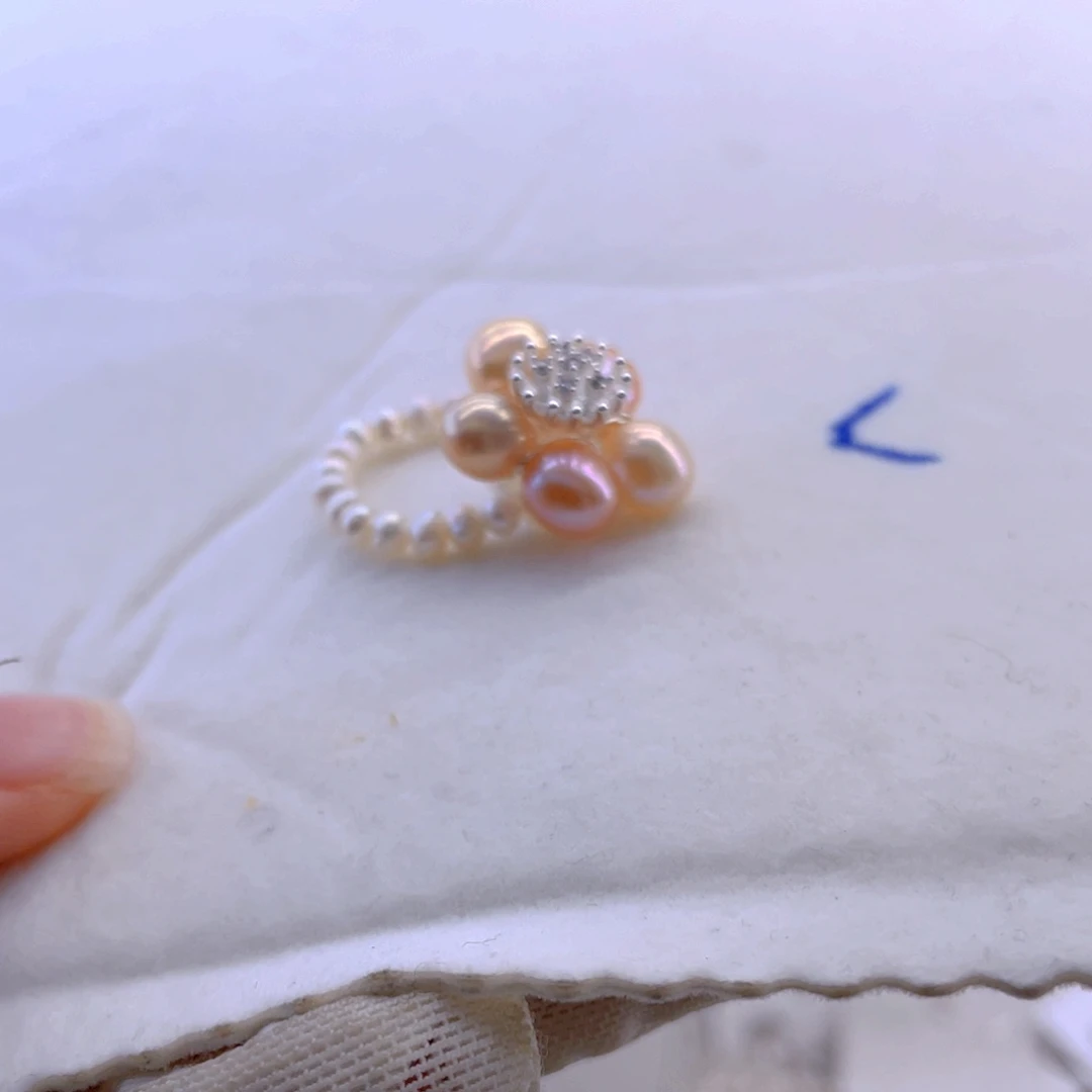 未镶嵌耳饰淡水珍珠戒指