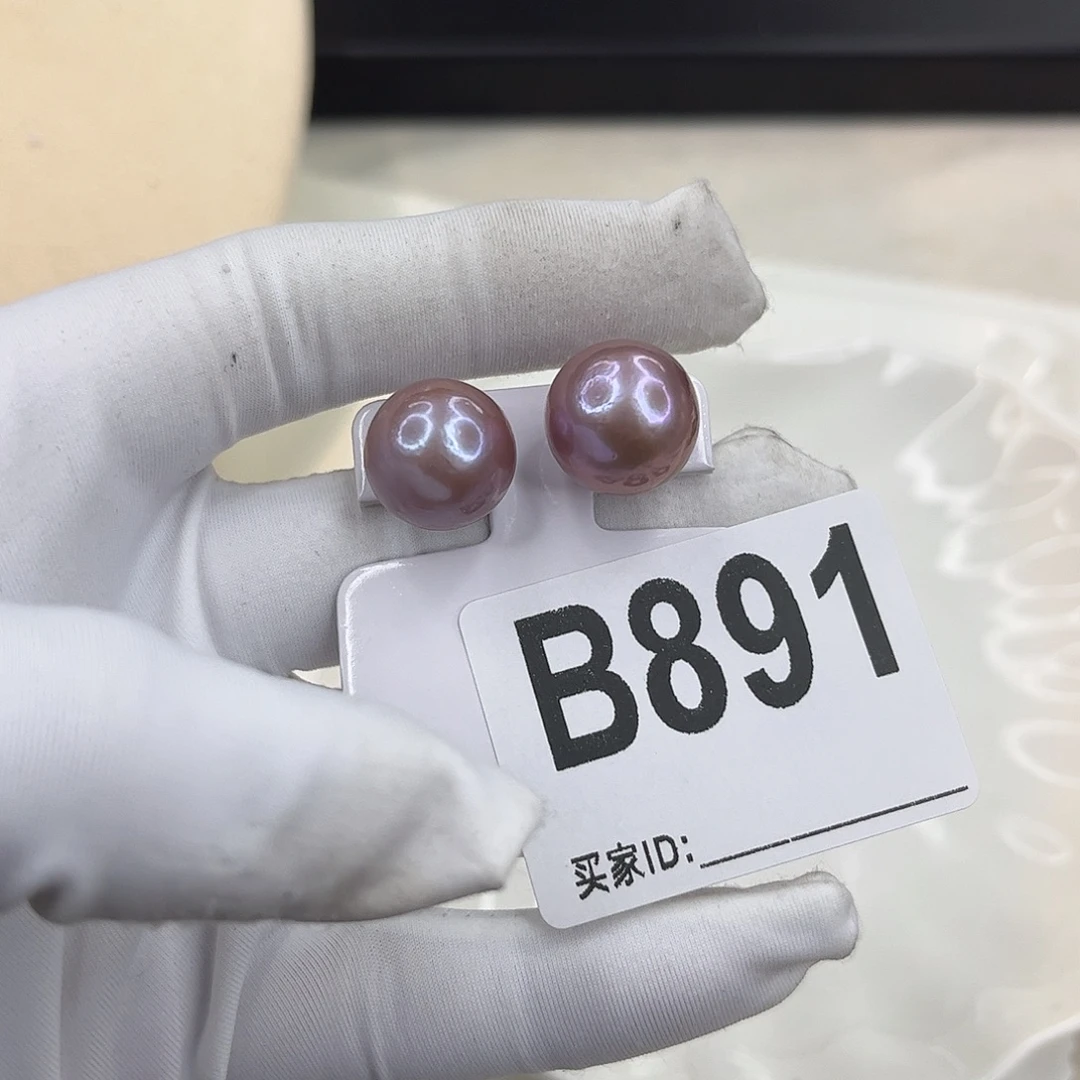 银S925镶嵌耳饰淡水珍珠