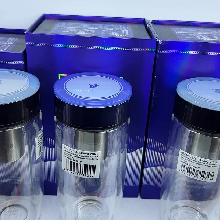 万象品牌品牌双层玻璃杯3号该V187L蓝