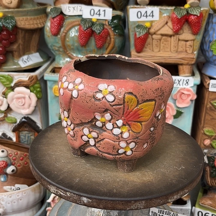 紫砂花盆粗陶材质多肉花盆