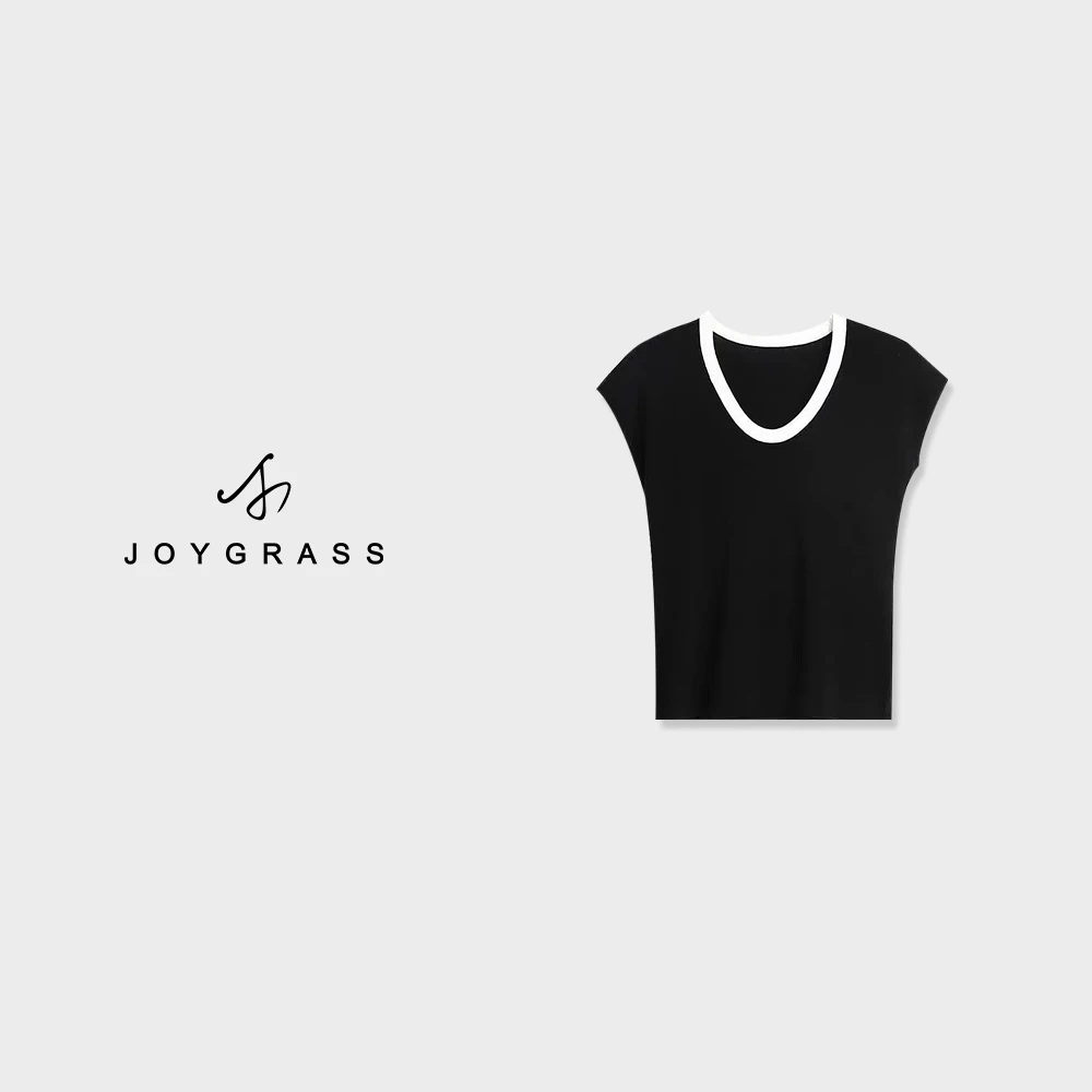JOYGRASS【白夜叙事·蚕光】简约宽松通勤针织衫Z-05981