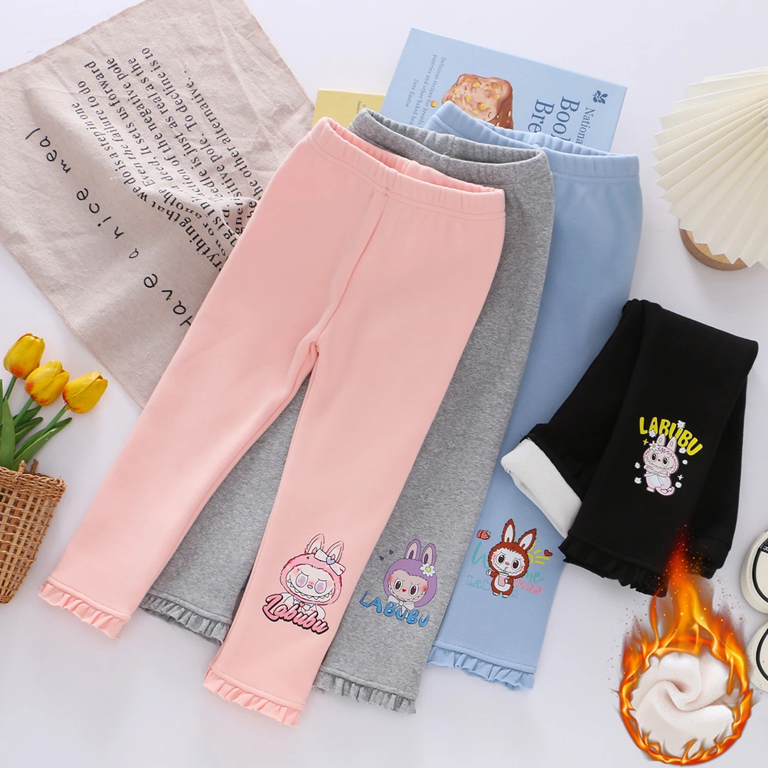 女童加绒打底裤冬季新款儿童外穿一体绒加厚裤子宝宝女孩百搭长裤