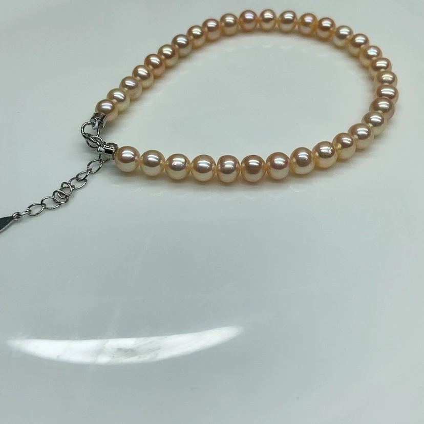 【闪购商品】银S925镶嵌手链淡水珍珠4毫米