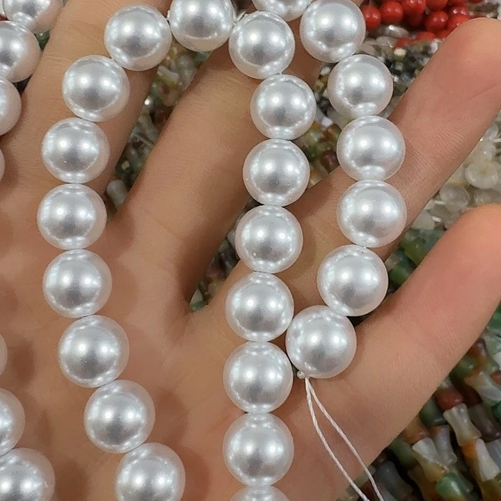 玛瑙/玉髓合金珠宝半成品一条10mm贝珠