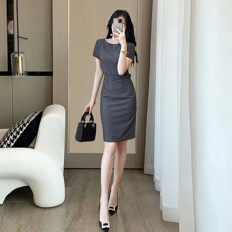 职场通勤西装连衣裙夏季新款简约大气知性端庄女神范收腰包臀短裙