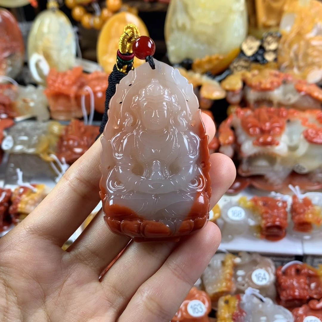 石英质玉（黄龙玉）未镶嵌挂件