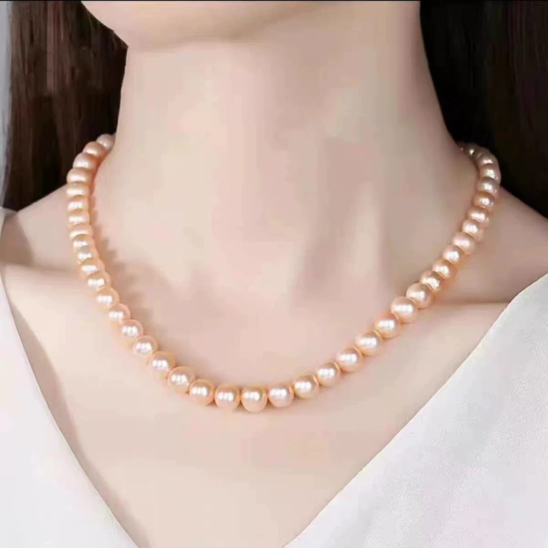 【流金岁月】淡水时尚百搭独特珍珠项链9-11mm含吉尔德多样性发一