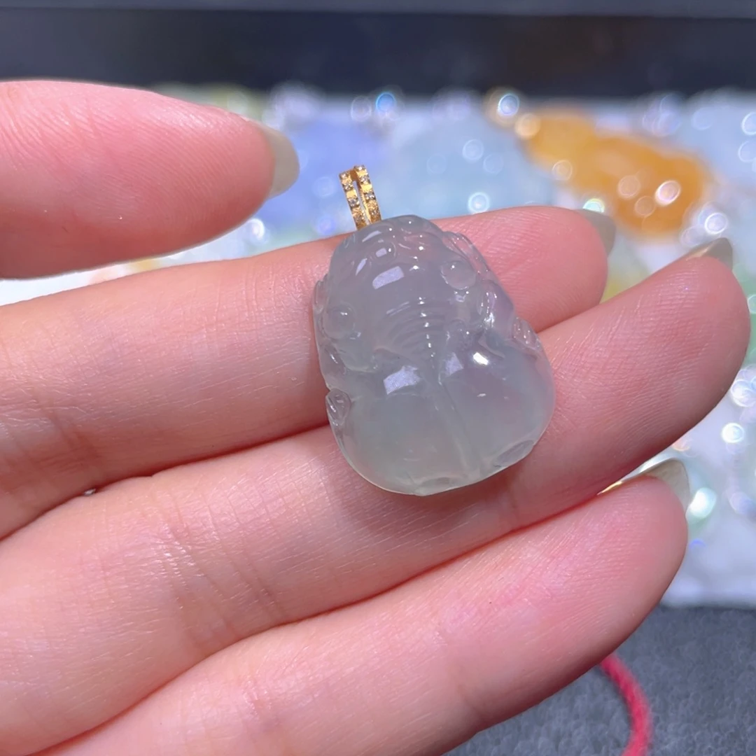 颈饰18K金镶嵌翡翠翡翠