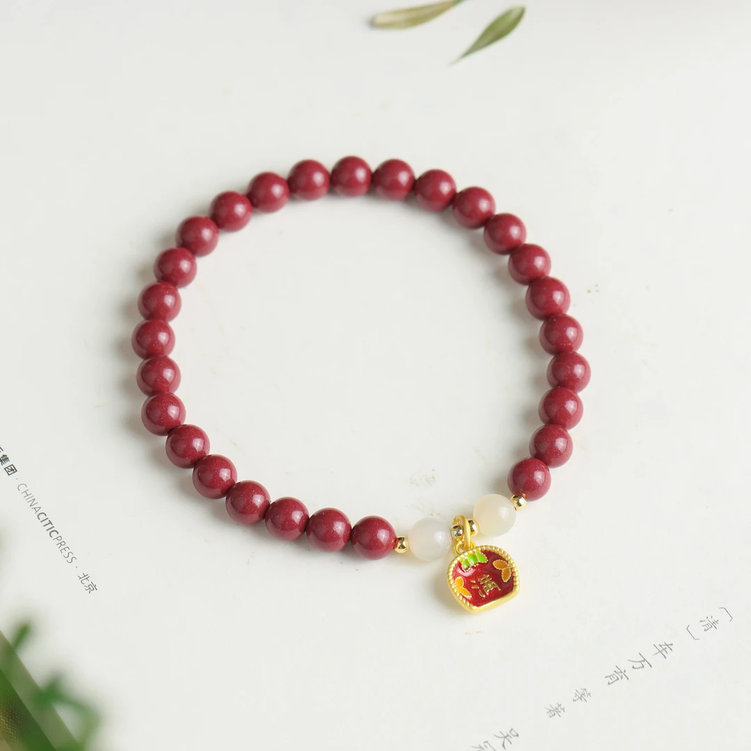 含辰砂工艺品福包手工DIY送礼女款单圈手串