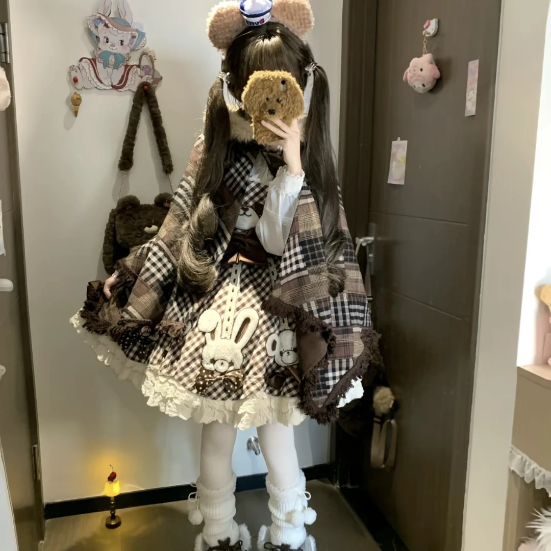 Lolita毛呢斗篷外套短外套加绒秋冬季复古