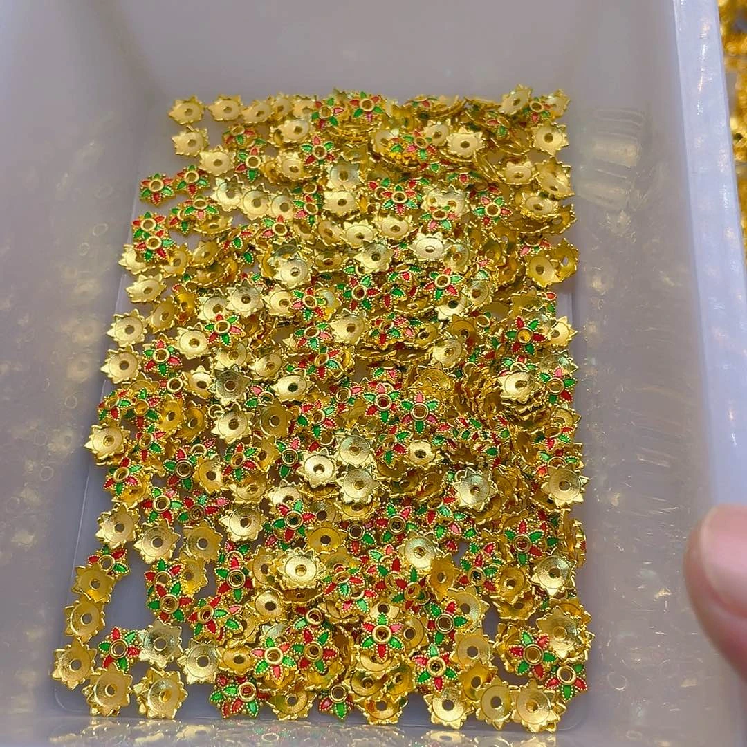 锆石铜合金珐琅彩花托10个