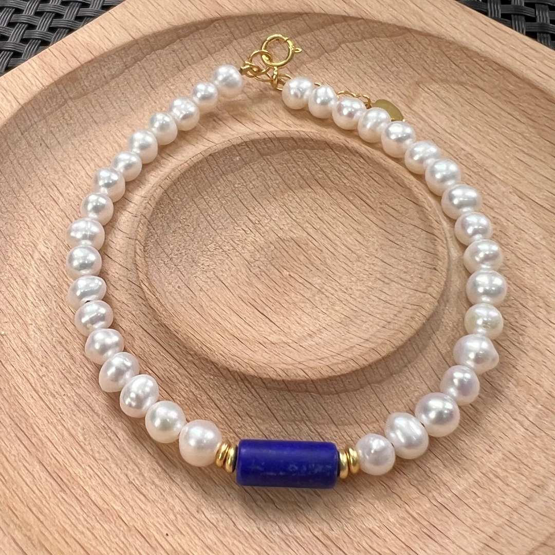 s925青金珍珠手链 KT24042925