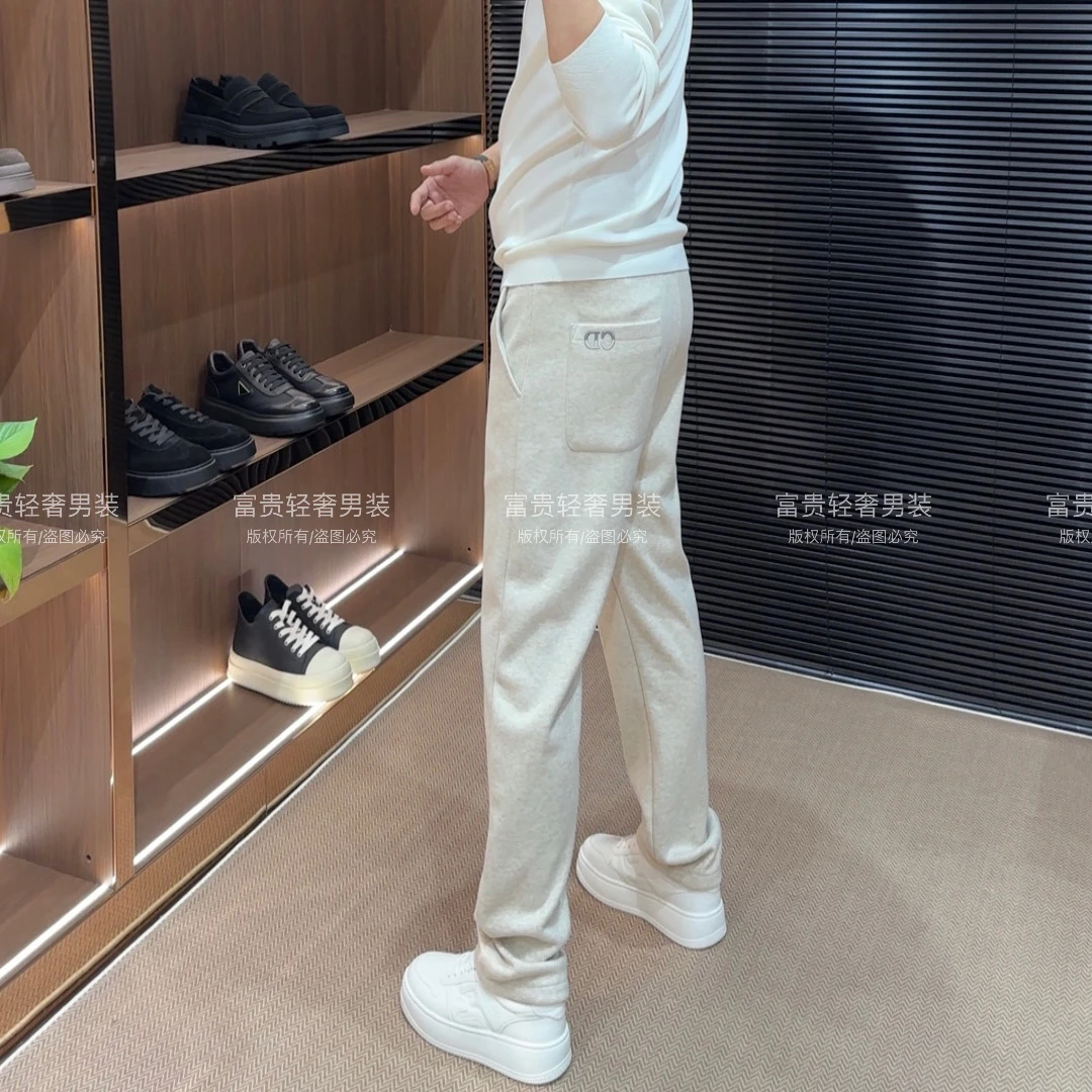 （绵羊毛+醋酯混纺）Dio*方向秋冬男士轻奢极简垂感直筒休闲裤8666
