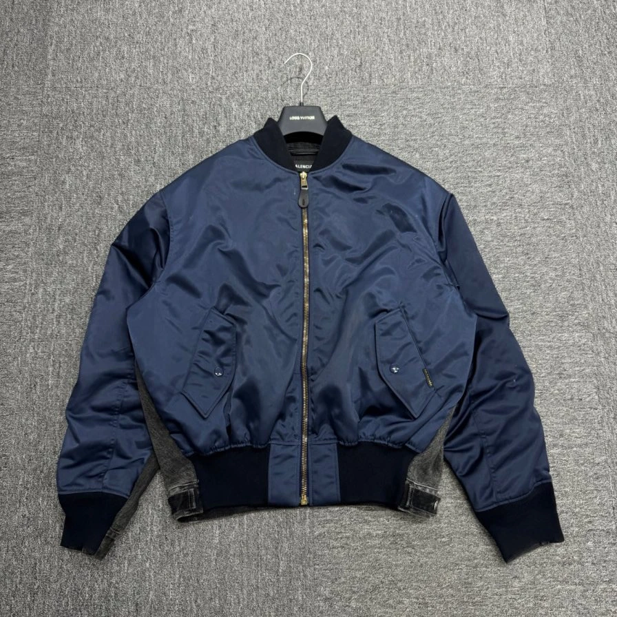 99新 Balenciaga/巴黎世家 拼接牛仔男士夹克/46码/08250