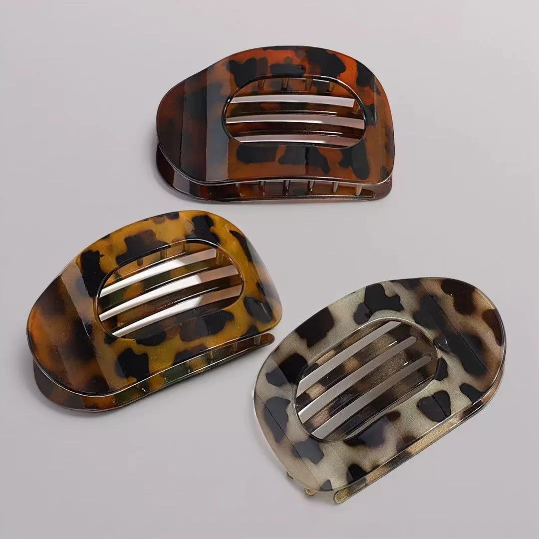 不硌头鲍鱼抓夹女圆形扁平后脑勺盘发夹扎发弧形马尾夹发卡饰品